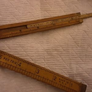Antique Wood and Brass  Ruler